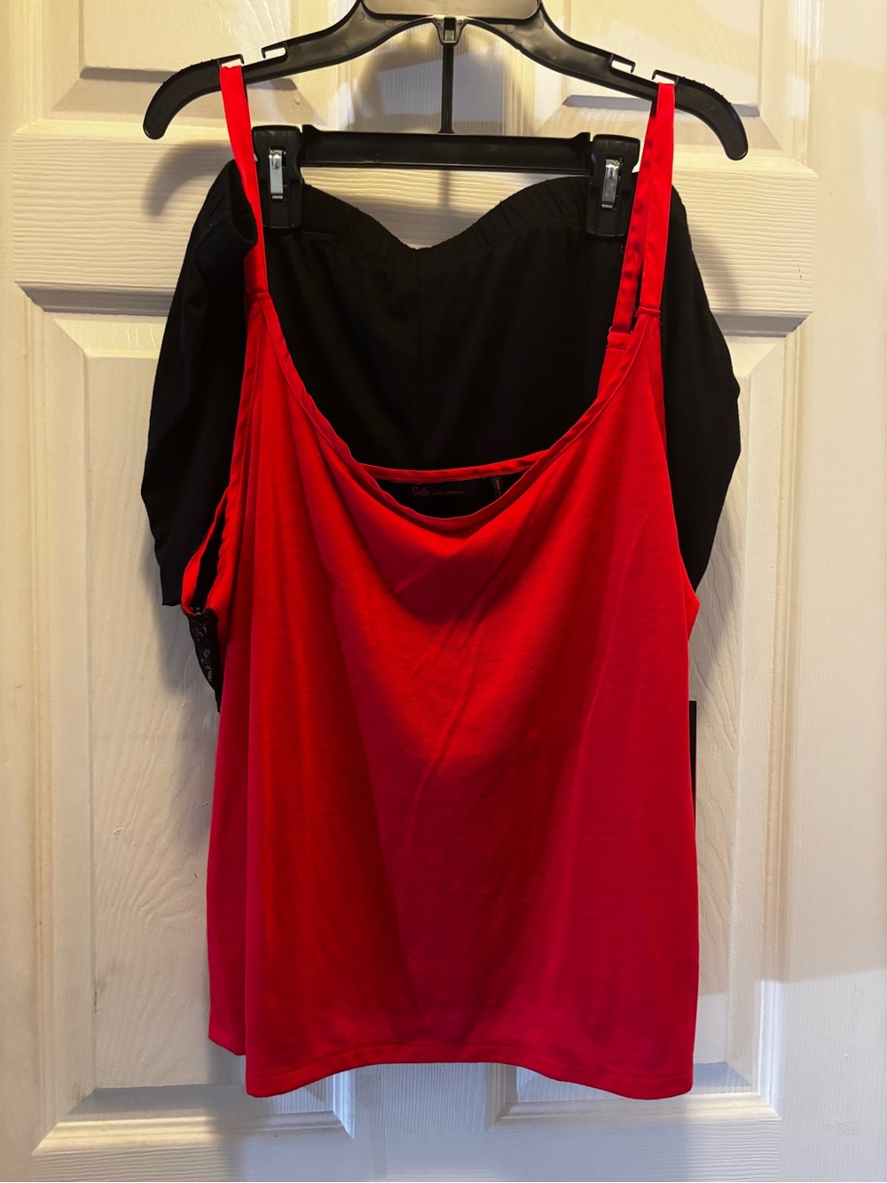 NWT Sofia Vergara Lingerie Lace Back Cami & Back Bow Shorts 2pc Set in XL